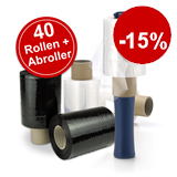 HILDE24 | Ministretchfolie im Set mit 40 Rollen und einem Abroller